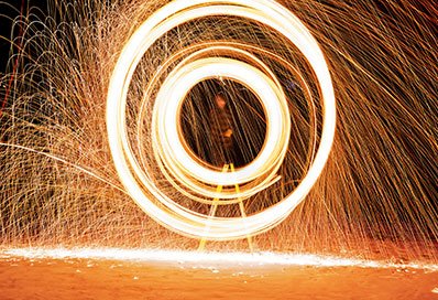 Catherine wheel spinning.